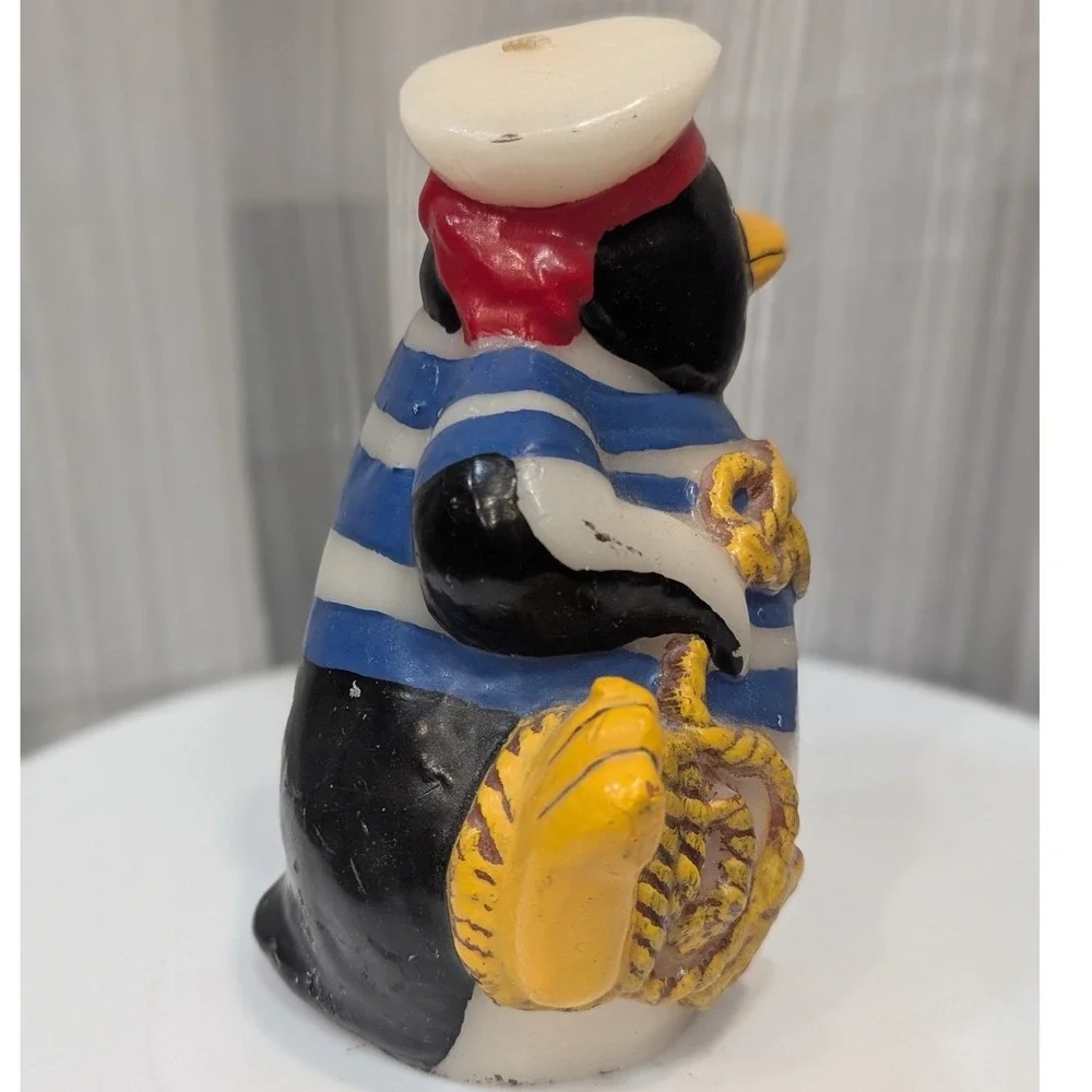 Boston Warehouse Painted Paraffin Sailor Penguin Candle Nautical Stripe Shirt 6